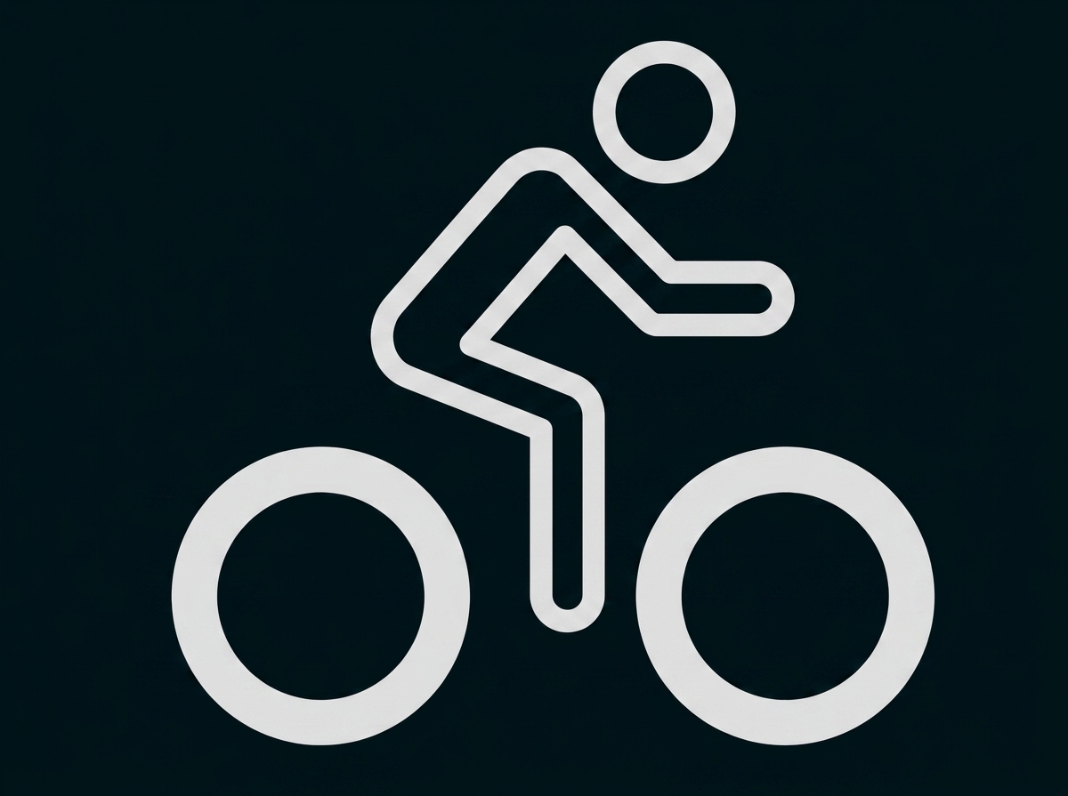 Piktogramm: Person fährt Fahrrad